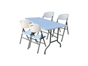 Mesa Plegable + 4 Sillas Camping Valija De Plástico Jardín LÜSQTOFF MMS-8